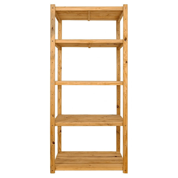 1 Bay DIY Modular Pine Wooden Shelf with 5 levels of Shelves (2.1m High) - Shelf Space Mauritius