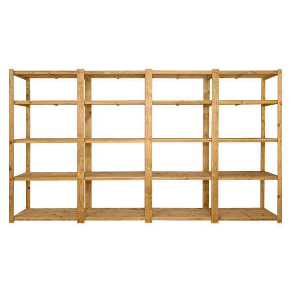 4 Bay DIY Wooden Shelving with 5 levels of Shelves (2.7m High) - Shelf Space Mauritius
